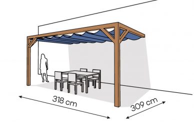 Pergola  PS2 drewno lakierowane 309 x 318 cm  bursztyn