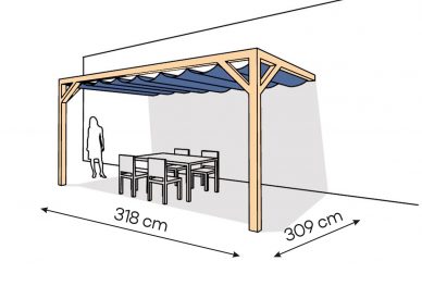 Pergola  PS2 drewno lakierowane 309 x 318 cm  lakier bezbarwny