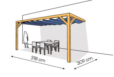 Pergola  PS2 drewno lakierowane 309 x 318 cm  sosna