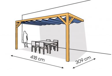 Pergola  PS2 drewno lakierowane 309 x 418 cm  sosna