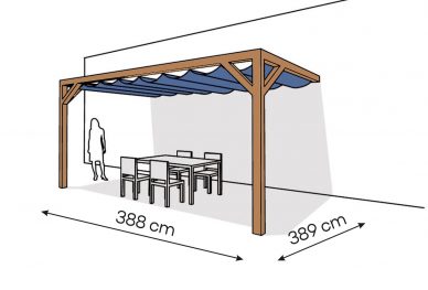 Pergola  PS2 drewno lakierowane 389 x 388 cm  bursztyn