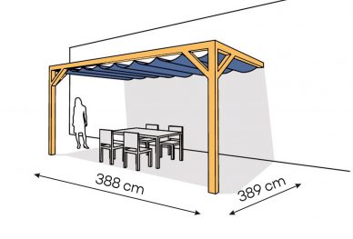 Pergola  PS2 drewno lakierowane 389 x 388 cm  sosna