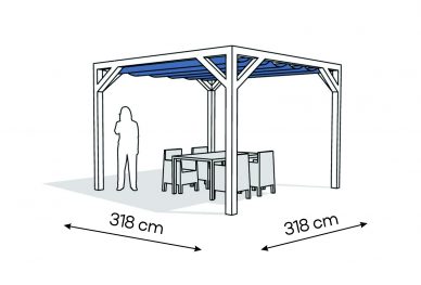 Pergola  PW drewno lakierowane 318 x 318 cm  biale