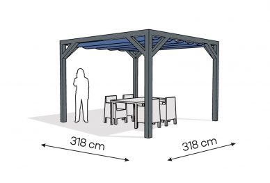 Pergola  PW drewno lakierowane 318 x 318 cm  antracyt