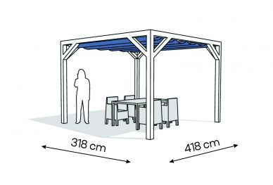 Pergola  PW drewno lakierowane 318 x 418 cm  biale